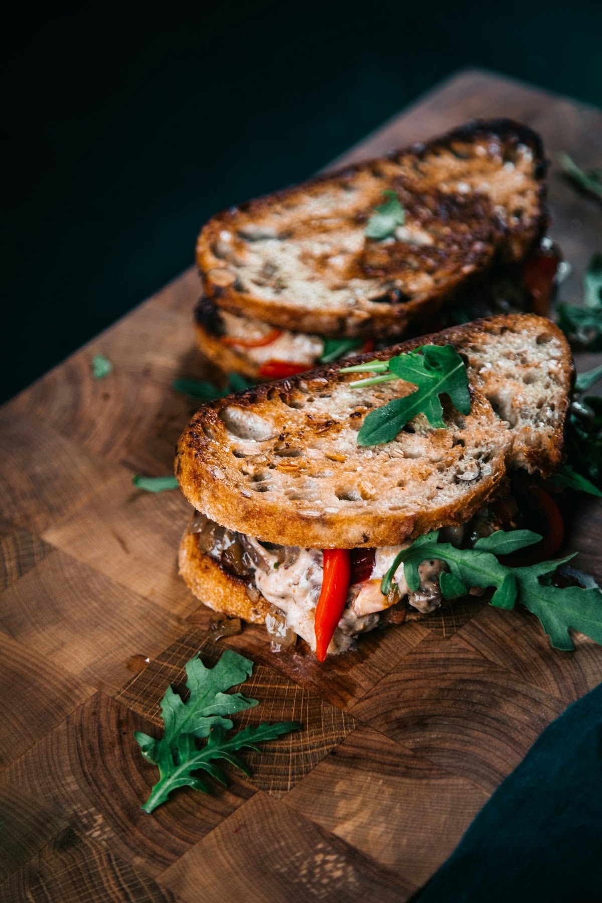 Ultimate Gourmet Grilled Cheese with Arugula