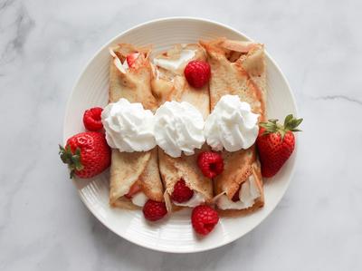 Berry Crepes with Whipped Cream